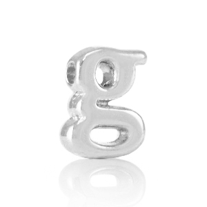 Perle Buchstabe Metall DQ G Antik silber (Nickelfrei)