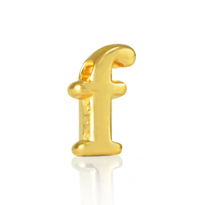 Perle Buchstabe Metall DQ F Gold (Nickelfrei)