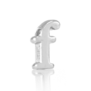 Perle Buchstabe Metall DQ F Antik silber (Nickelfrei)