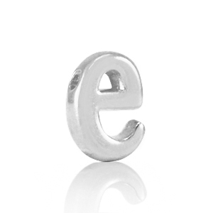 Perle Buchstabe Metall DQ E Antik silber (Nickelfrei)