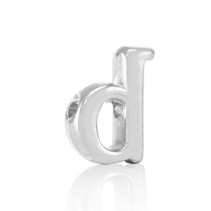 Perle Buchstabe Metall DQ D Antik silber (Nickelfrei)