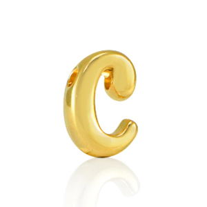Perle Buchstabe Metall DQ C Gold (Nickelfrei)