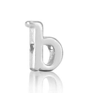 Perle Buchstabe Metall DQ B Antik silber (Nickelfrei)