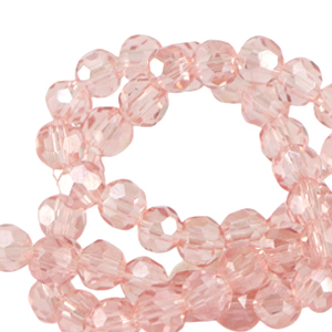 Facetten Top Glas Perlen rund 4mm Smashing pink-pearl shine coating