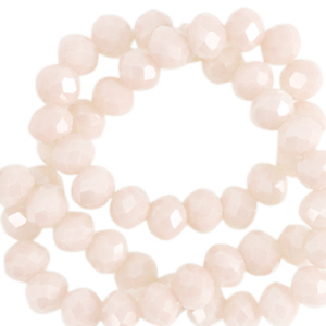 Facetten Top Glas Perlen 4x3 mm Rondellen Buttercream beige-pearl shine coating