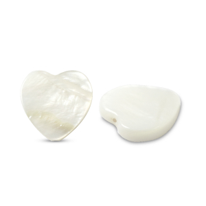 Perle Muschel S&uuml;&szlig;wasserperlmutts Heart White (Naturliche Farbe Muschel)