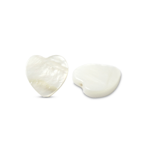 Perle Muschel S&uuml;&szlig;wasserperlmutts Heart White (Naturliche Farbe Muschel)
