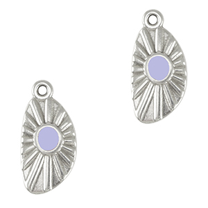 Anh&auml;nger Metall DQ irregular Antik silber-lavender purple (nikkelvrij)
