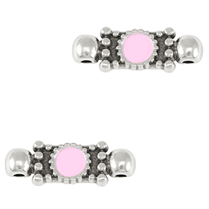 Anh&auml;nger Metall DQ Connector Antik silber-lilac rose (nikkelvrij)