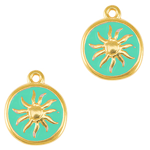 Anh&auml;nger Metall DQ Sun Gold-veraman blue (nikkelvrij)
