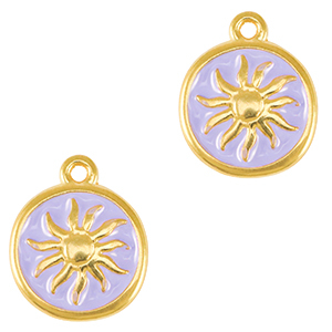 Anh&auml;nger Metall DQ Sun Gold-lavender purple (nikkelvrij)