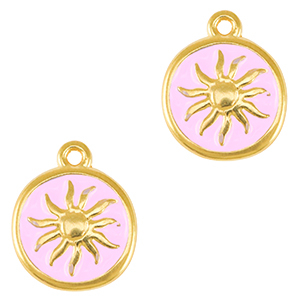 Anh&auml;nger Metall DQ Sun Gold-lilac rose (nikkelvrij)