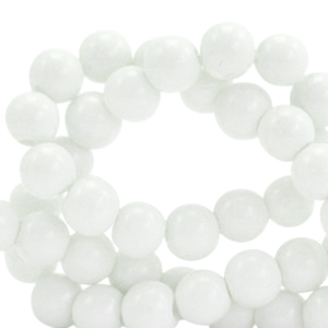 Glas Perlen 6 mm opaque Off white