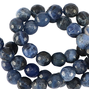 Perlen Naturstein Sodalith 6mm Facett geschliffen California blue