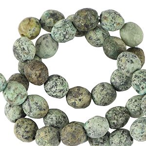 Perlen Naturstein Dalmatiner Jaspis 6mm Facett geschliffen Multicolour mayan green
