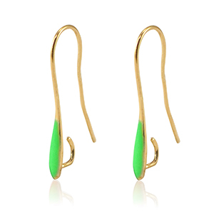 Zubeh&ouml;r Metall DQ Ohrringe Gold-neon green (Nickelfrei)