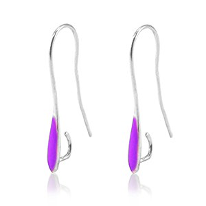 Zubeh&ouml;r Metall DQ Ohrringe Antik silber-purple (Nickelfrei)