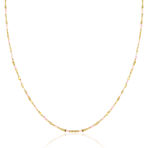 Stainless Steel - Rostfrei Stahl Kette Light pink multicolour-gold