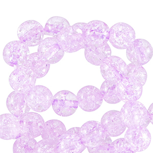 Glas Perlen 6 mm crackle Sheer lilac pink