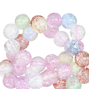 Glas Perlen 6 mm crackle Multicolour