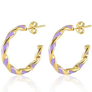 Stainless Steel - Rostfrei Stahl Ohrringe Lilac-gold