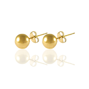 Stainless Steel - Rostfrei Stahl Ohrringe / Ohrstecker 4mm Gold