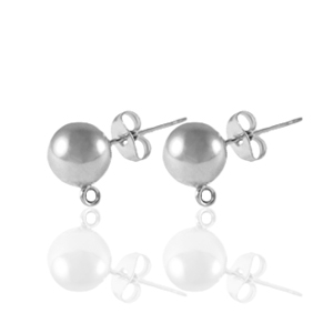 Stainless Steel - Rostfrei Stahl Ohrringe / Ohrstecker mit &Ouml;se 5mm Silber