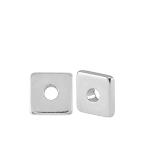 Perlen Metall DQ Disc Square 5mm Antik Silber (Nickelfrei)
