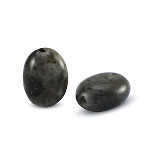 Perlen Naturstein Labradorit Oval Dark anthracite