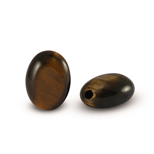 Perlen Naturstein Tigerauge Oval Golden brown