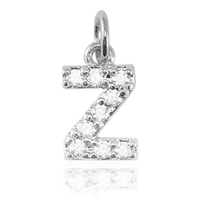 TQ Metall Brass Anh&auml;nger initial Z Silver