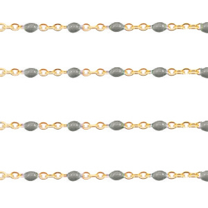 Zubeh&ouml;r aus Stainless Steel - Rostfreiem Stahl Gliederkette 1mm Olive green-gold