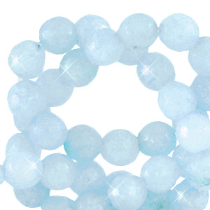 8 mm Perlen Naturstein Jade Facett geschliffen Powder blue