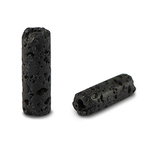 Perlen Naturstein Vulkangestein Tubes Black