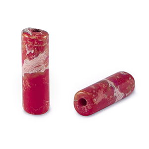 Perlen Naturstein Tubes Red-orange