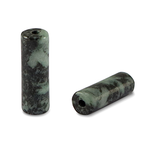 Perlen Naturstein Eruptivgestein Tubes Green-black