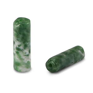 Perlen Naturstein Skarn Tubes Green-white