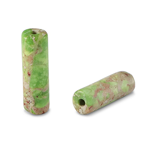 Perlen Naturstein Tubes Light green