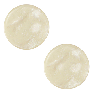 12 mm flach Polaris Elements Cabochon Jais Prosecco white