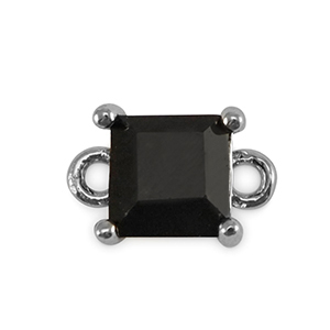 Zwischenst&uuml;cke Kristallglas Square Jet black-silver