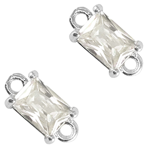 Zwischenst&uuml;cke Kristallglas Rectangle Crystal-silver