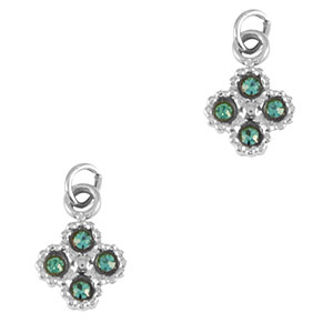 Anh&auml;nger aus Stainless Steel - Rostfreiem Stahl Flower Silver-blue