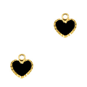 Anh&auml;nger aus Stainless Steel - Rostfreiem Stahl Heart Gold-black