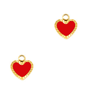 Anh&auml;nger aus Stainless Steel - Rostfreiem Stahl Heart Gold-red white