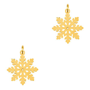 Anh&auml;nger aus Stainless Steel - Rostfreiem Stahl Snowflake Gold