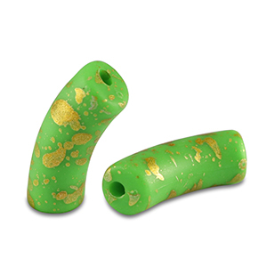 Perlen aus Acryl Tube matt Light green-gold
