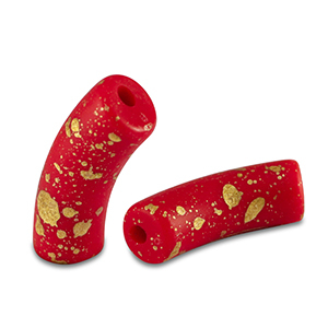 Perlen aus Acryl Tube matt Red-gold