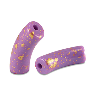Perlen aus Acryl Tube shiny Purple-gold