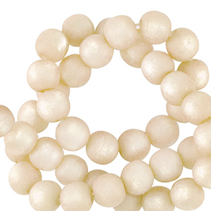 Super Polaris Apaco Perle 6mm rund matt Prosecco white