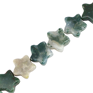 Perlen Naturstein Star Clover green